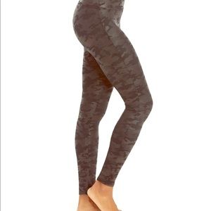 SPANX Faux Leather Legging in Matte Black Camo.